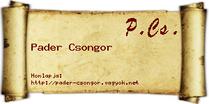 Pader Csongor névjegykártya